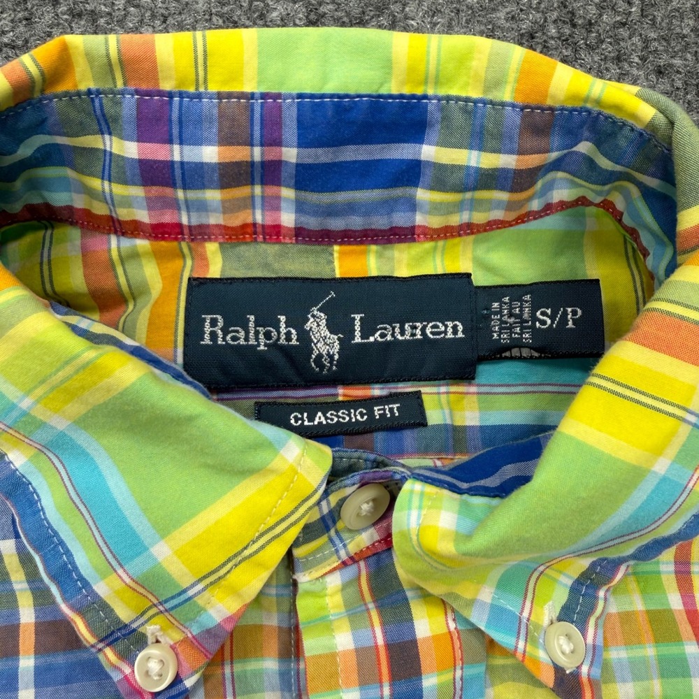 Ralph Lauren Mens Classic Fit Plaid Button Down Shirt Multi Color Cotton Small - Picture 2 of 7